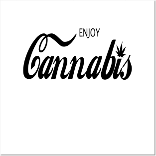 Enjoy Cannabis Black Logo Posters and Art